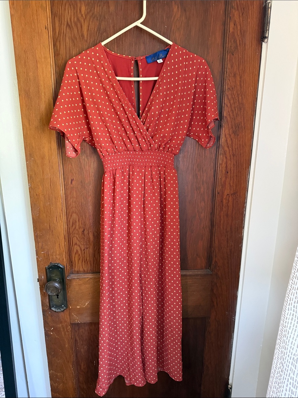 Blue Rain Rust Floral V-Neck Jumper - Size XS
